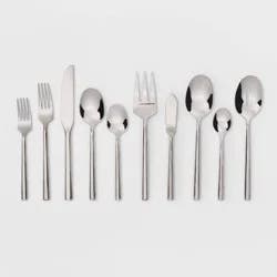 45pc Izon Flatware Set Silver - Threshold™: Modern Stainless Steel Silverware, Service for 8, Dishwasher-Safe