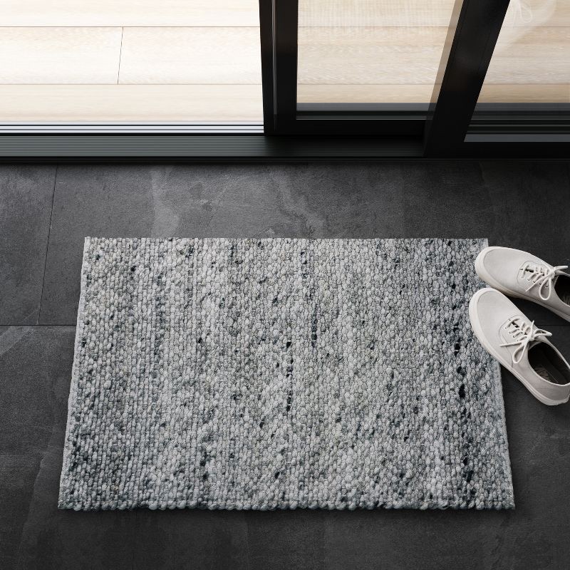 slide 3 of 3, 2'x3' Chunky Knit Wool Woven Rug Gray - Threshold™, 1 ct