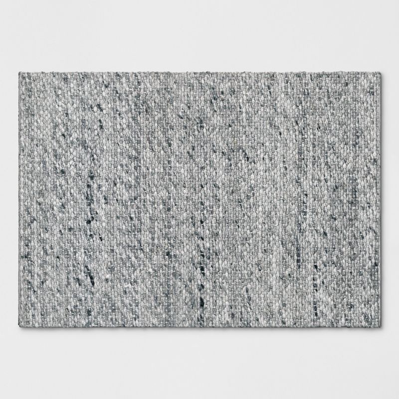 slide 1 of 3, 2'x3' Chunky Knit Wool Woven Rug Gray - Threshold™, 1 ct