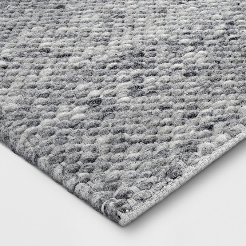 slide 2 of 4, 2'3"x7' Chunky Knit Wool Woven Rug Gray - Threshold™: Handmade Indoor Runner, Cotton Backing, 1 ct