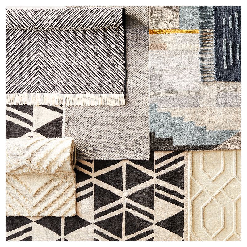 slide 4 of 4, 2'3"x7' Chunky Knit Wool Woven Rug Gray - Threshold™: Handmade Indoor Runner, Cotton Backing, 1 ct