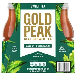 Gold Peak Sweetened Black Tea Bottles, 16.9 fl oz, 6 Pack