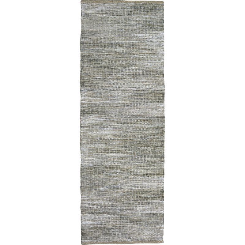 slide 1 of 3, 2'4"x7' Runner Woven Rug Gray - Threshold™: Handmade Multi-Stripe Flat Pile, Jute & Cotton, Indoor Traditional Decor, 1 ct