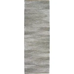 2'4"x7' Runner Woven Rug Gray - Threshold™: Handmade Multi-Stripe Flat Pile, Jute & Cotton, Indoor Traditional Decor