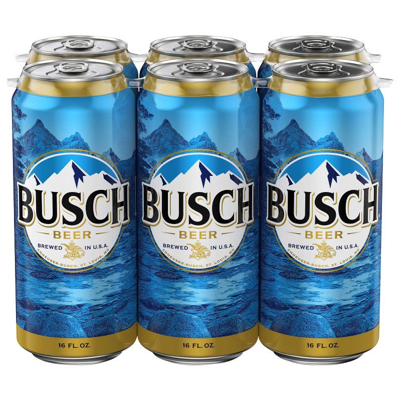 slide 3 of 10, Busch Beer - 6pk/16 fl oz Cans, 6 ct; 16 fl oz
