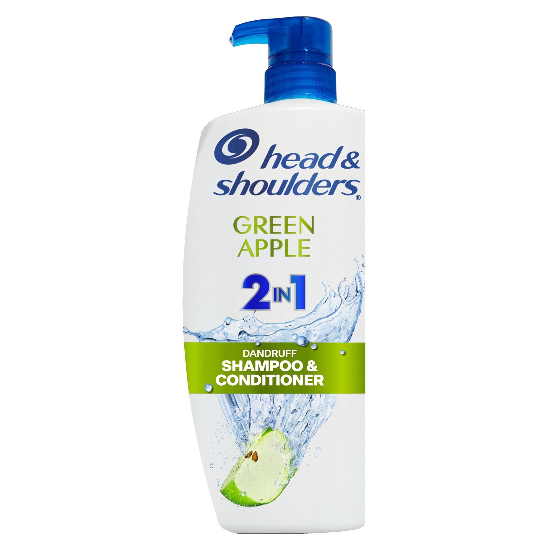 slide 1 of 5, Head & Shoulders Green Apple Anti-Dandruff Paraben-Free 2-In-1 Shampoo and Conditioner - 32.1 fl oz, 32.1 fl oz