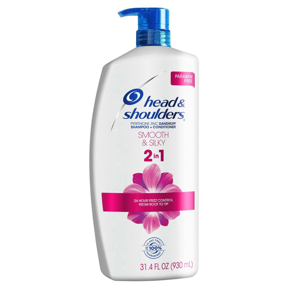 slide 6 of 7, Head & Shoulders Smooth & Silky Paraben Free 2in1 Dandruff Shampoo and Conditioner - 31.4 fl oz, 31.4 fl oz