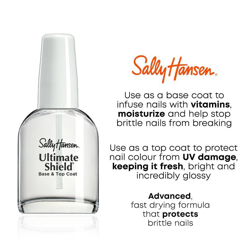 slide 5 of 5, Sally Hansen Nail Treatment 45111 Ultimate Shield Base & Top Coat - 0.45 fl oz, 0.45 fl oz