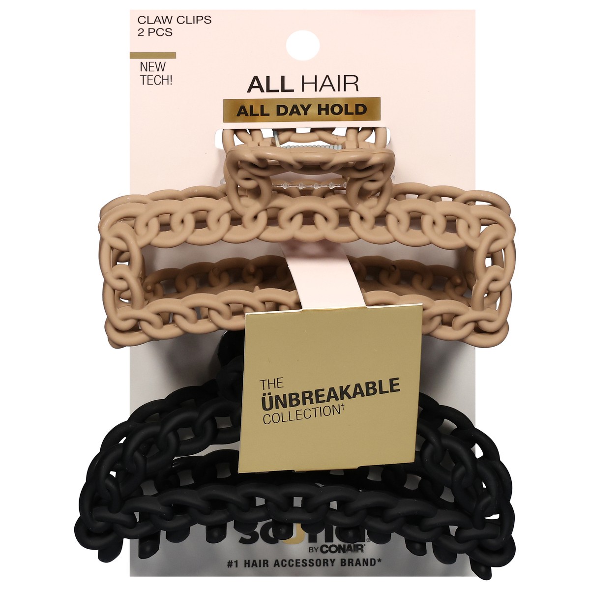 slide 1 of 4, scünci All Hair Claw Clips 2 ea, 2 ct