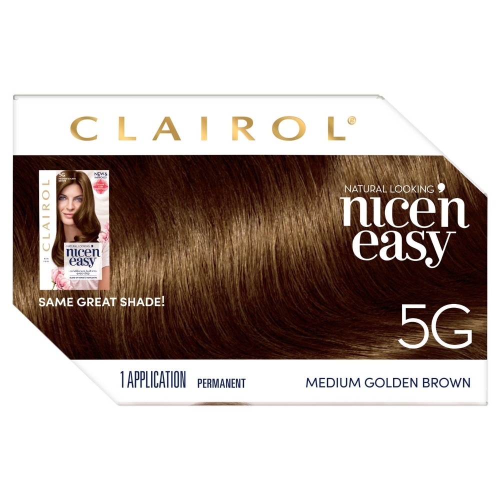 slide 2 of 7, Clairol Nice'n Easy Permanent Hair Color Medium Golden Brown - 1 kit, 5 gram