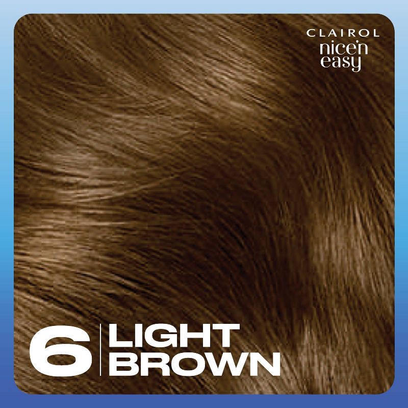 slide 3 of 11, Clairol Nice'n Easy Permanent Hair Color - 6 Light Brown - 1 kit, 1 ct