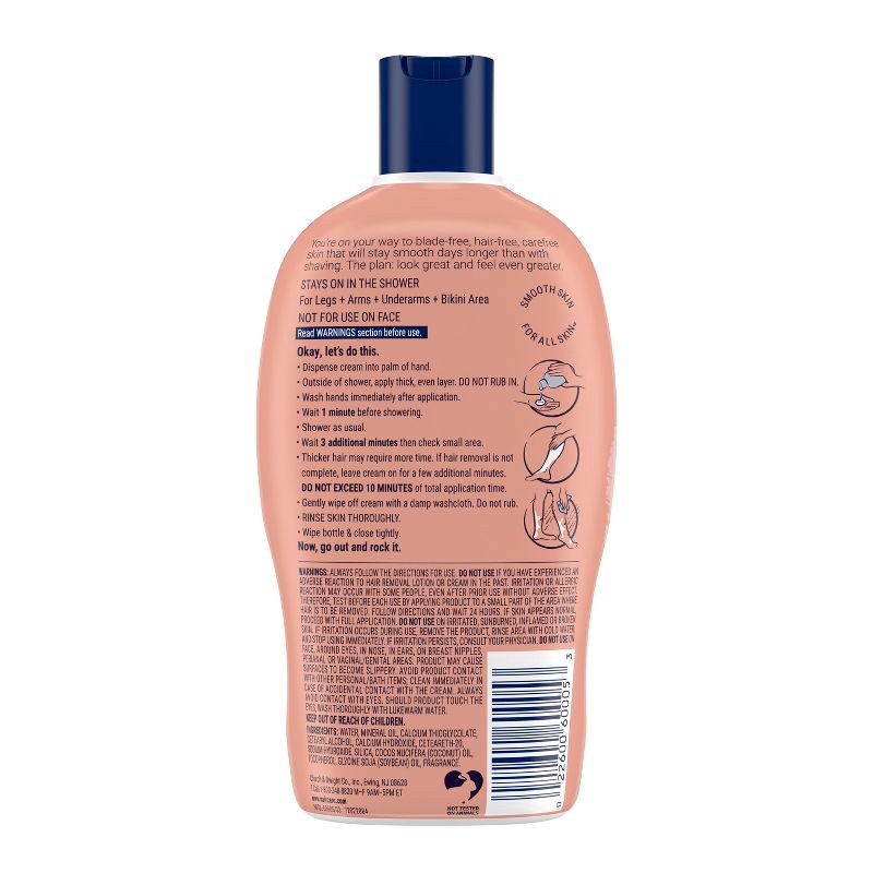 slide 6 of 8, Nair Sensitive Formula Shower Cream Hair Remover, Coconut Oil and Vitamin E - 12.6oz, 12.6 oz
