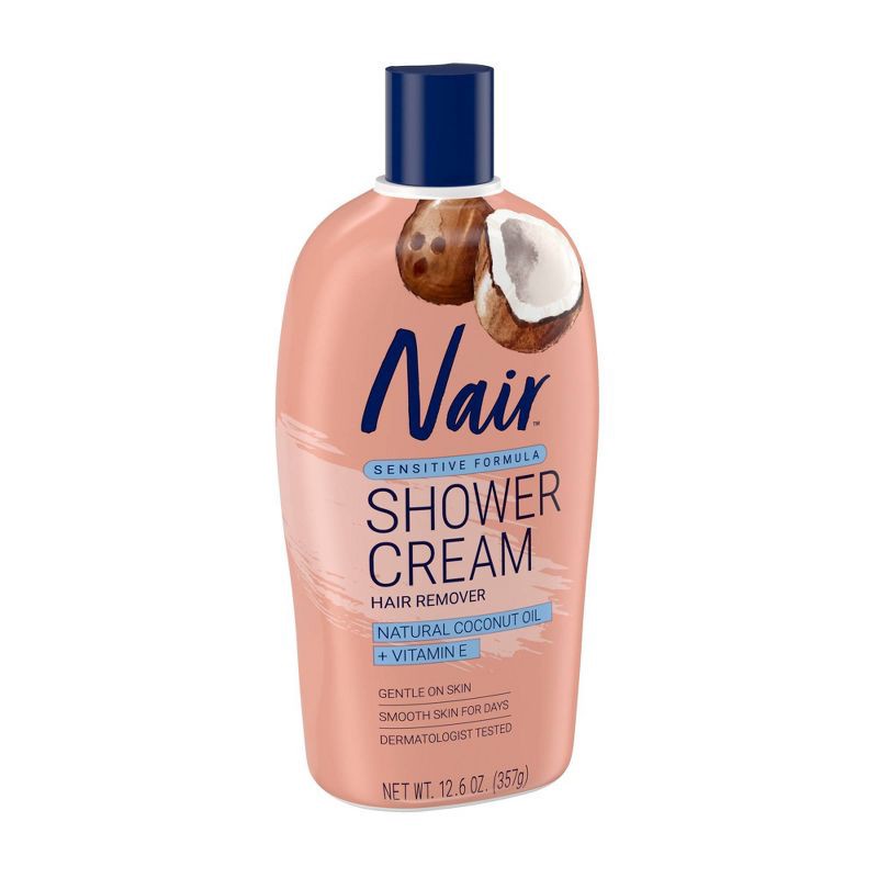 Nair Sensitive Formula Shower Cream Hair Remover, Coconut Oil and