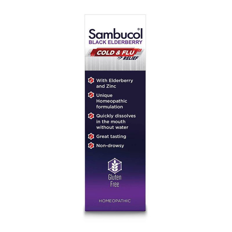 slide 4 of 8, Sambucol Black Elderberry Homeopathic Cold & Flu Relief Tablets - 30ct, 30 ct