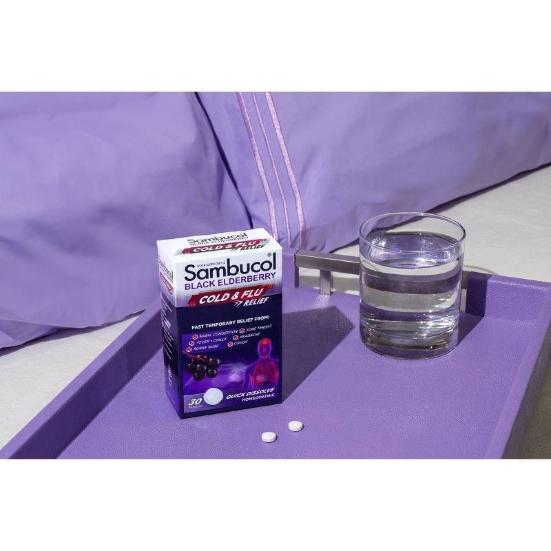 slide 8 of 8, Sambucol Black Elderberry Homeopathic Cold & Flu Relief Tablets - 30ct, 30 ct