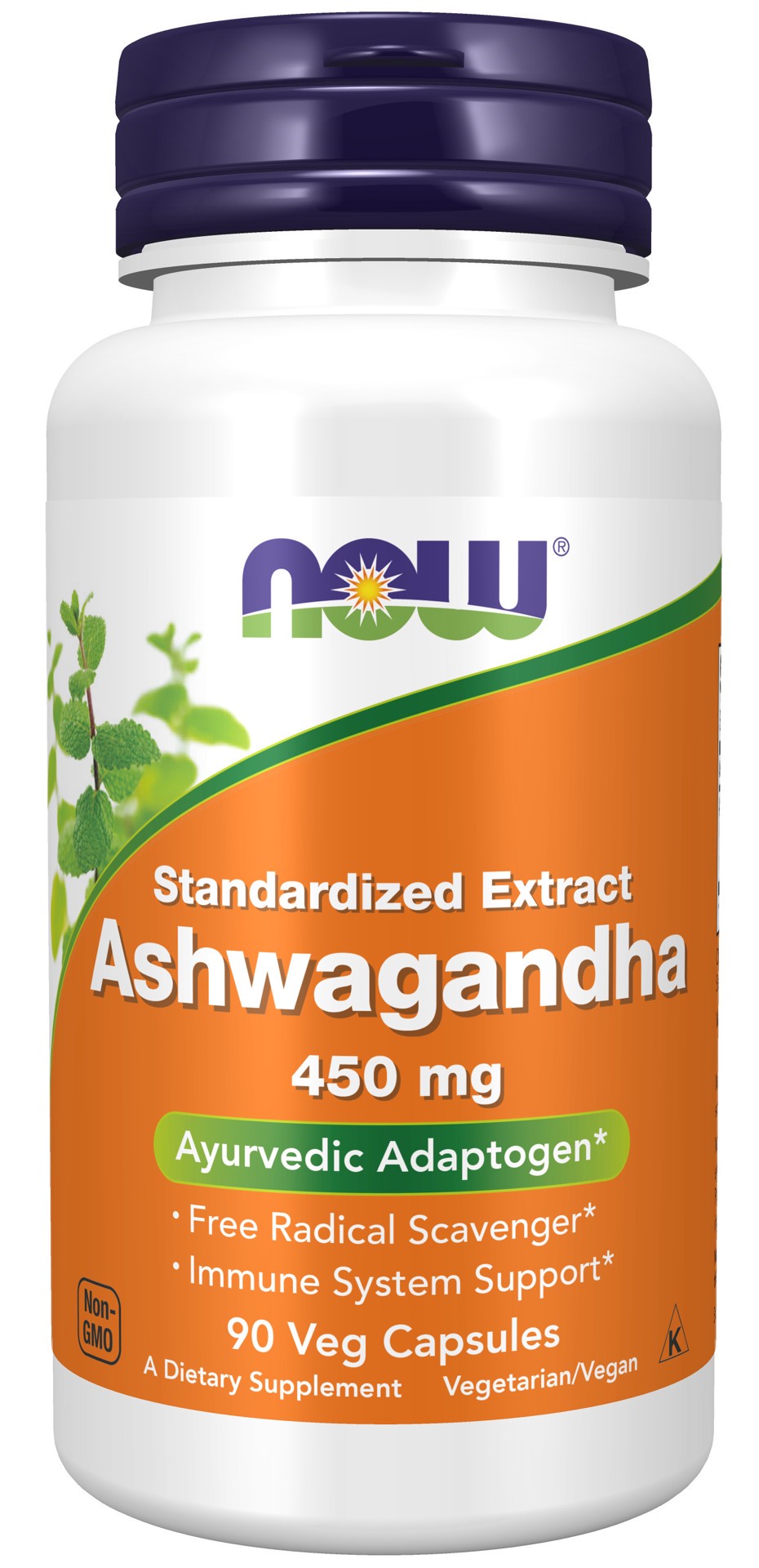 slide 1 of 4, NOW Ashwagandha 450 mg - 90 Veg Capsules, 90 ct; 450 mg