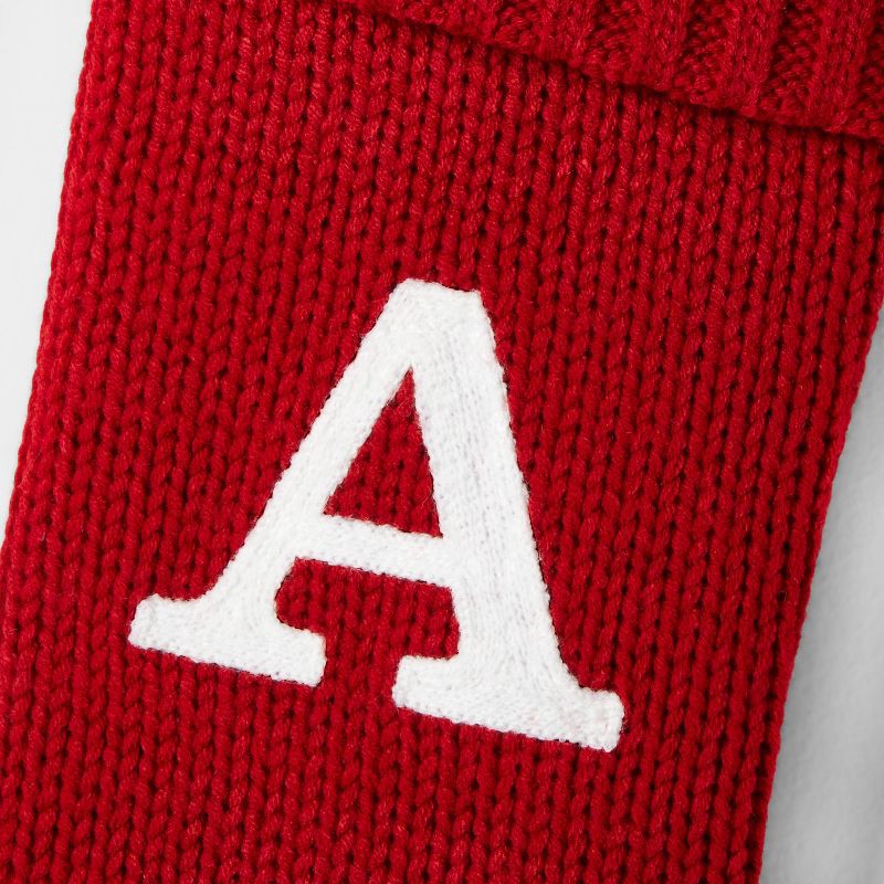 slide 3 of 3, Knit Monogram Christmas Stocking Red A - Wondershop™, 1 ct