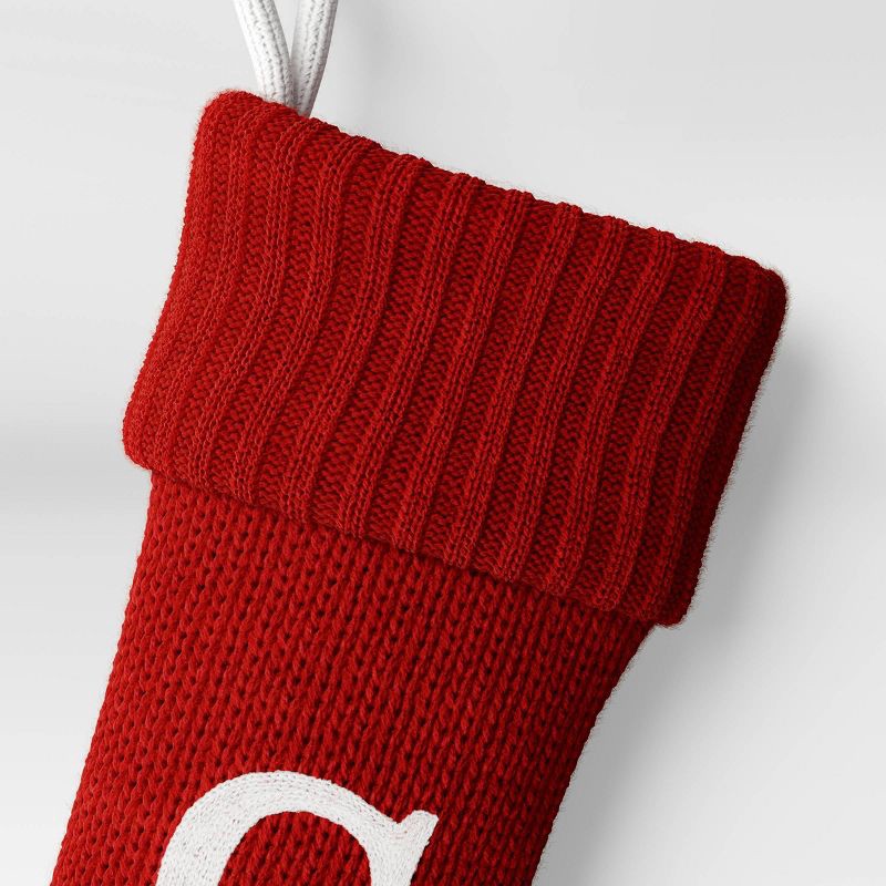 slide 3 of 3, Knit Monogram Christmas Stocking Red C - Wondershop™, 1 ct