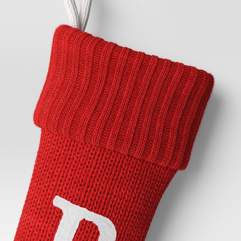 slide 3 of 3, Knit Monogram Christmas Stocking Red B - Wondershop™, 1 ct