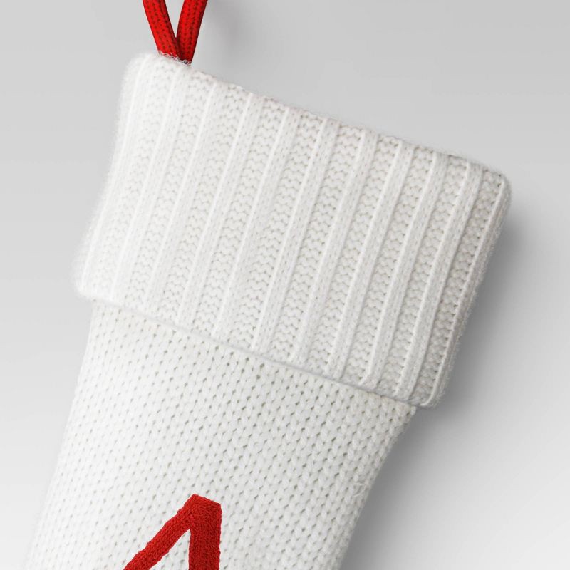 slide 3 of 3, Knit Monogram Christmas Stocking White A - Wondershop™, 1 ct