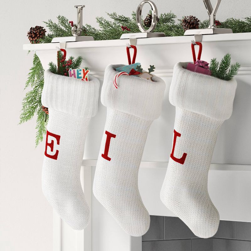slide 2 of 3, Knit Monogram Christmas Stocking White I - Wondershop™, 1 ct