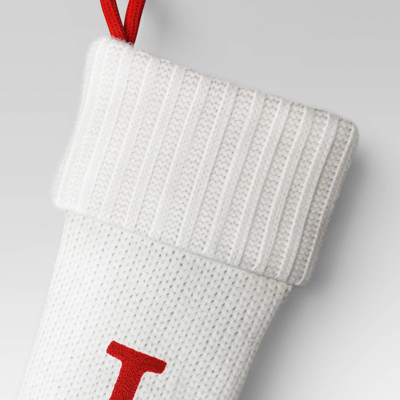 slide 3 of 3, Knit Monogram Christmas Stocking White I - Wondershop™, 1 ct