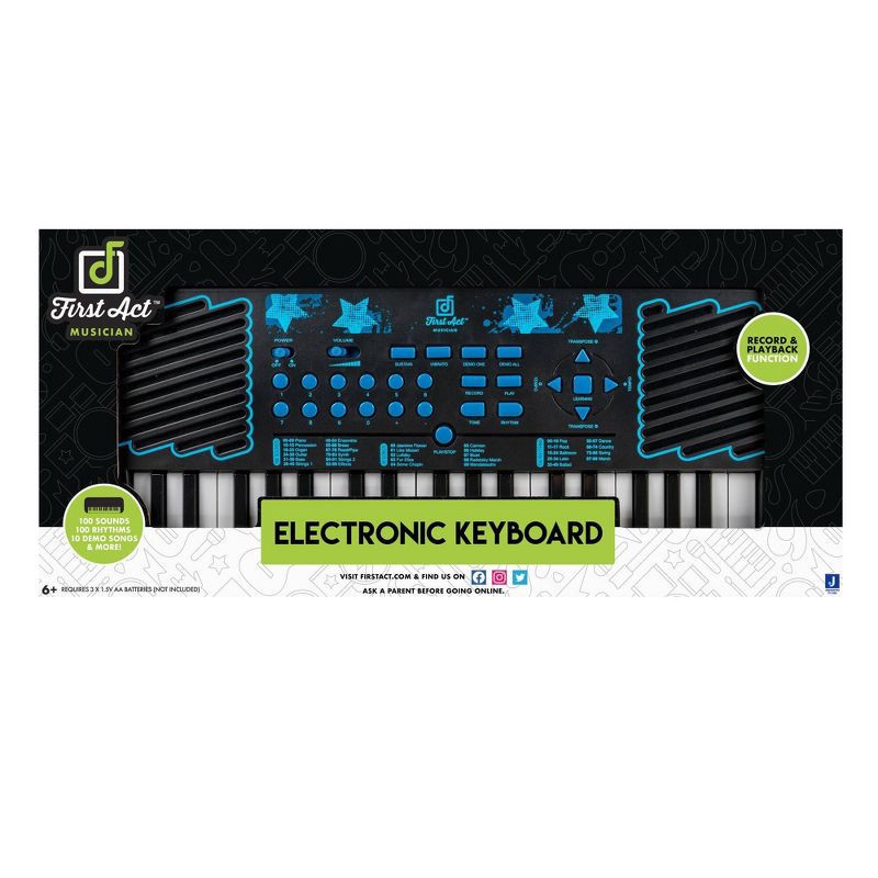 slide 8 of 10, First Act Discovery - Electronic Keyboard - Blue Stars, 1 ct