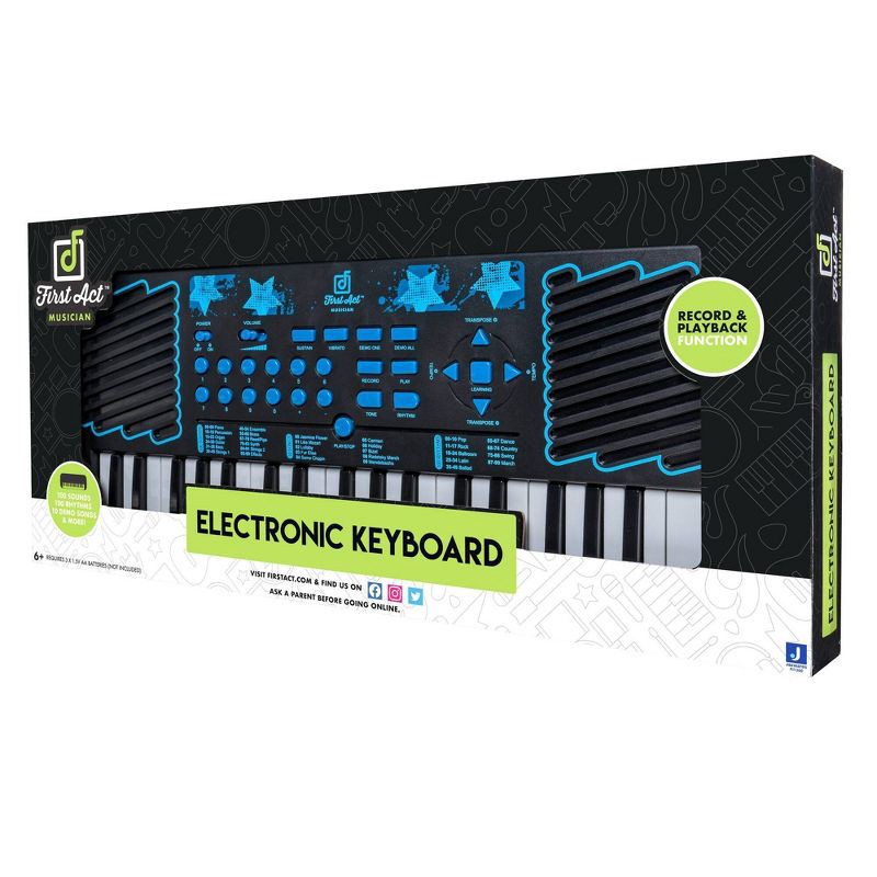 slide 9 of 10, First Act Discovery - Electronic Keyboard - Blue Stars, 1 ct