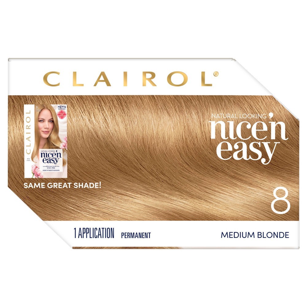 slide 2 of 9, Clairol Nice'n Easy Permanent Hair Color - 8 Medium Blonnde - 1 kit, 1 ct