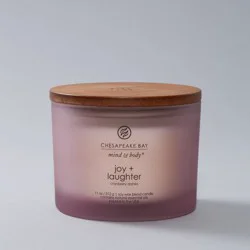 11oz Jar 3-Wick Candle Joy & Laughter - Chesapeake Bay Candle: Essential Oils, Soy Wax, Cranberry & Plum Scent