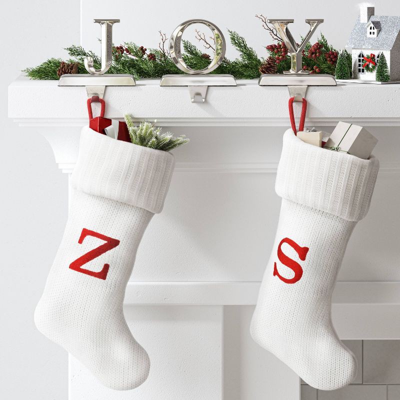 slide 2 of 3, Knit Monogram Christmas Stocking White Z - Wondershop™, 1 ct