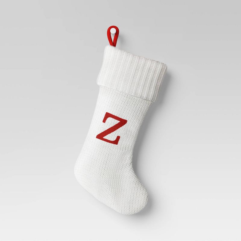 slide 1 of 3, Knit Monogram Christmas Stocking White Z - Wondershop™, 1 ct