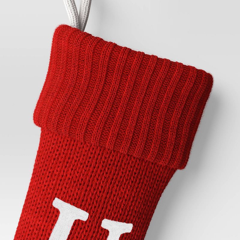 slide 3 of 3, Knit Monogram Christmas Stocking Red U - Wondershop™, 1 ct