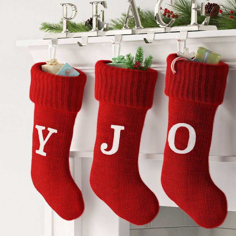 slide 2 of 3, Knit Monogram Christmas Stocking Red Y - Wondershop™, 1 ct