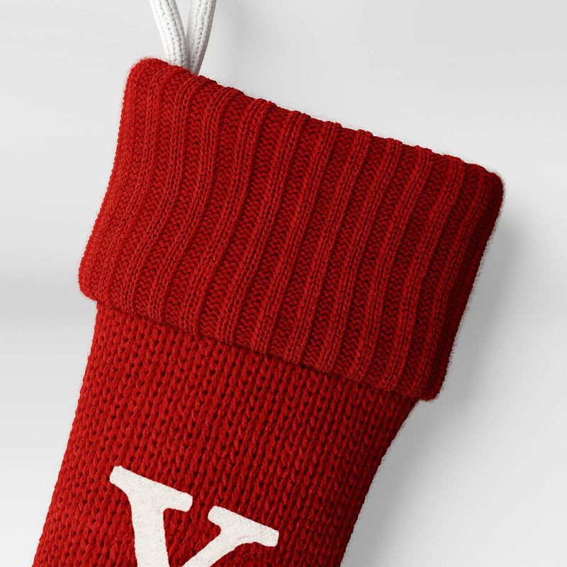 slide 3 of 3, Knit Monogram Christmas Stocking Red Y - Wondershop™, 1 ct