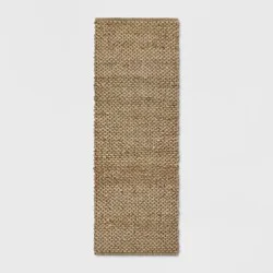 2'4"x7' Annandale Solid Runner Rug - Threshold™: Handwoven Jute, Flat Pile, Indoor, Traditional Style