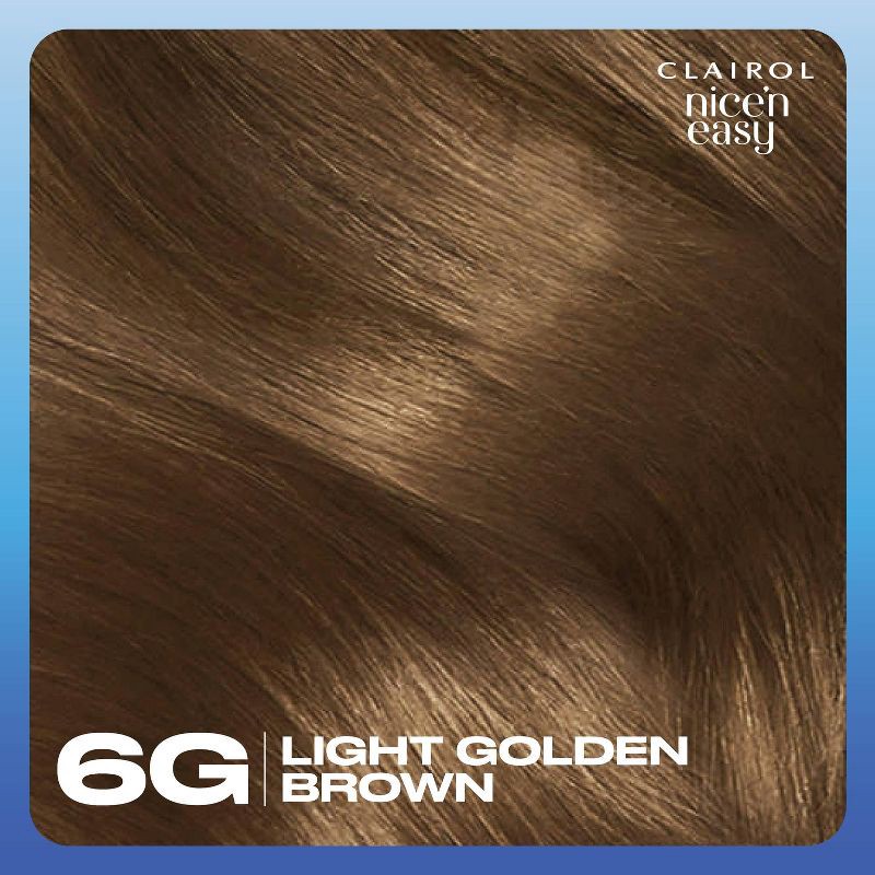 slide 3 of 8, Clairol Nice'n Easy Permanent Hair Color Cream Kit - 6G Light Golden Brown, 1 ct