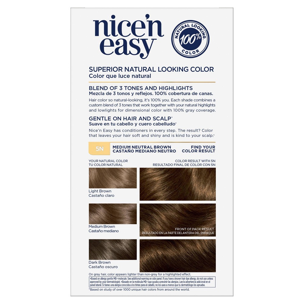 Clairol Nicen Easy Permanent Hair Color 5n Medium Neutral Brown 1 Kit 1 Ct Shipt 