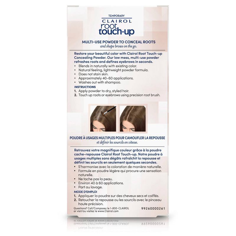slide 2 of 9, Clairol Root Touch Up Powder - Medium Brown Temporary Hair Color Compact, 1 ct