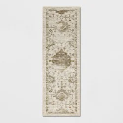 2'4"x7' Washable Vintage Tufted Distressed Runner Rug Tan - Threshold™