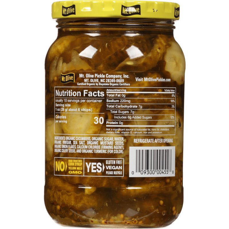 slide 2 of 4, Mt. Olive Organic Bread & Butter Pickle Chips - 16 fl oz, 16 fl oz