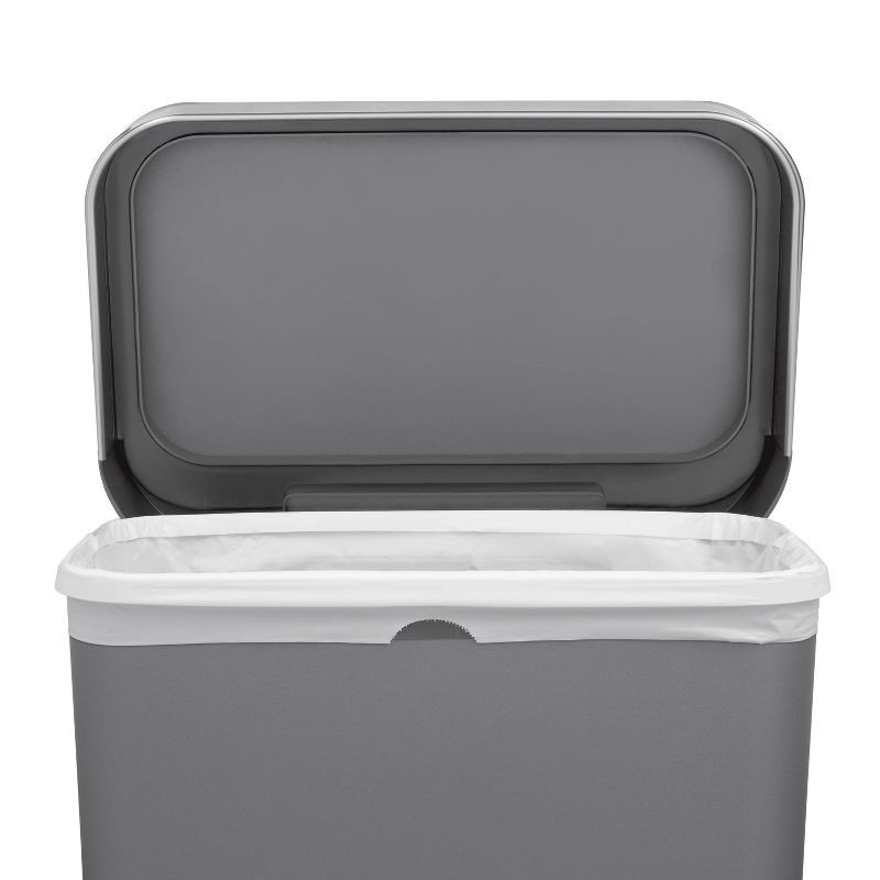 slide 3 of 7, simplehuman 45L Rectangular Liner Rim Kitchen Step Trash Can Gray Plastic, 45 liter