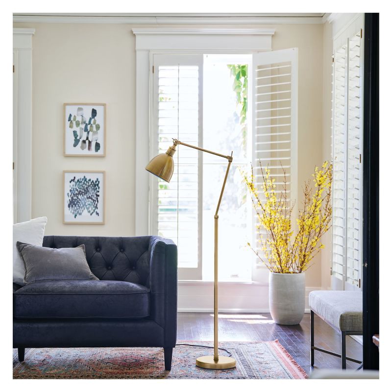 slide 4 of 5, 5'x7' Floral Woven Accent Rug Rust/Green - Threshold™, 1 ct