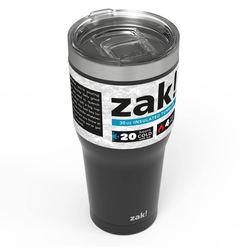 slide 2 of 7, Zak Designs Zak! Designs 30oz Double Wall Stainless Steel Cascadia Tumbler - Black, 1 ct
