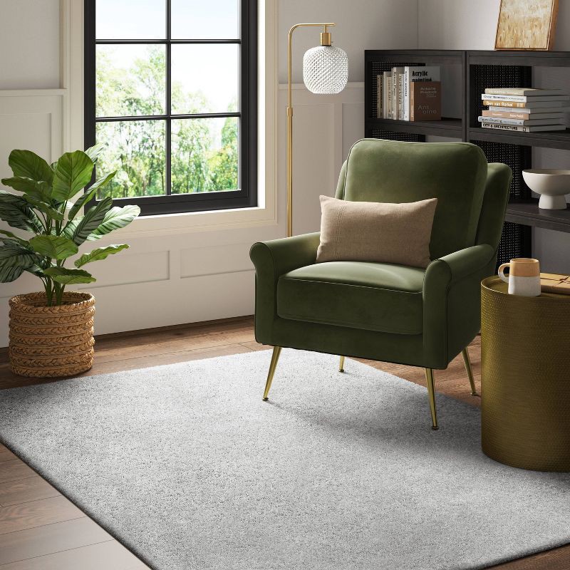 slide 2 of 4, 5'1"x6'11" Solid Eyelash Woven Shag Rug Cream - Threshold™, 1 ct