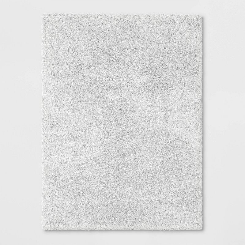 slide 1 of 4, 5'1"x6'11" Solid Eyelash Woven Shag Rug Cream - Threshold™, 1 ct