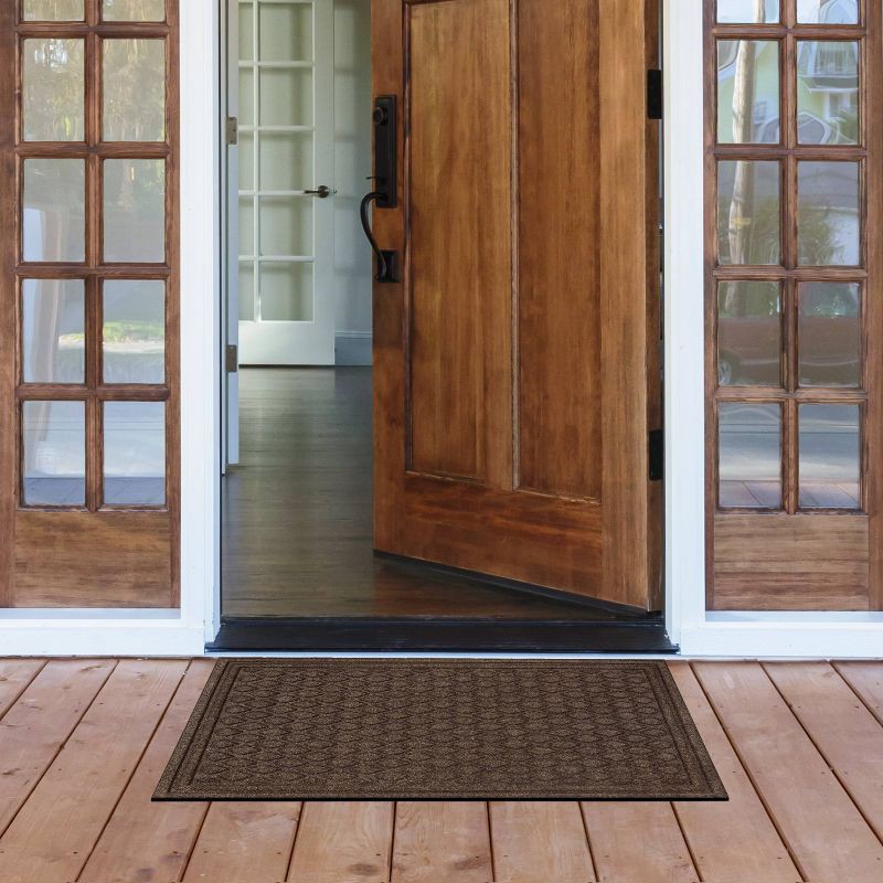 slide 3 of 3, 1'6"x2'6" Diamond Tufted Door Mat Dark Brown - Apache Mills: Outdoor & Indoor Stain-Resistant Low Pile Mat, 1 ct