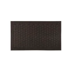 1'6"x2'6" Diamond Tufted Door Mat Dark Brown - Apache Mills: Outdoor & Indoor Stain-Resistant Low Pile Mat