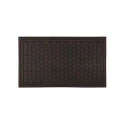 1'6"x2'6" Diamond Tufted Door Mat Dark Brown - Apache Mills: Outdoor & Indoor Stain-Resistant Low Pile Mat
