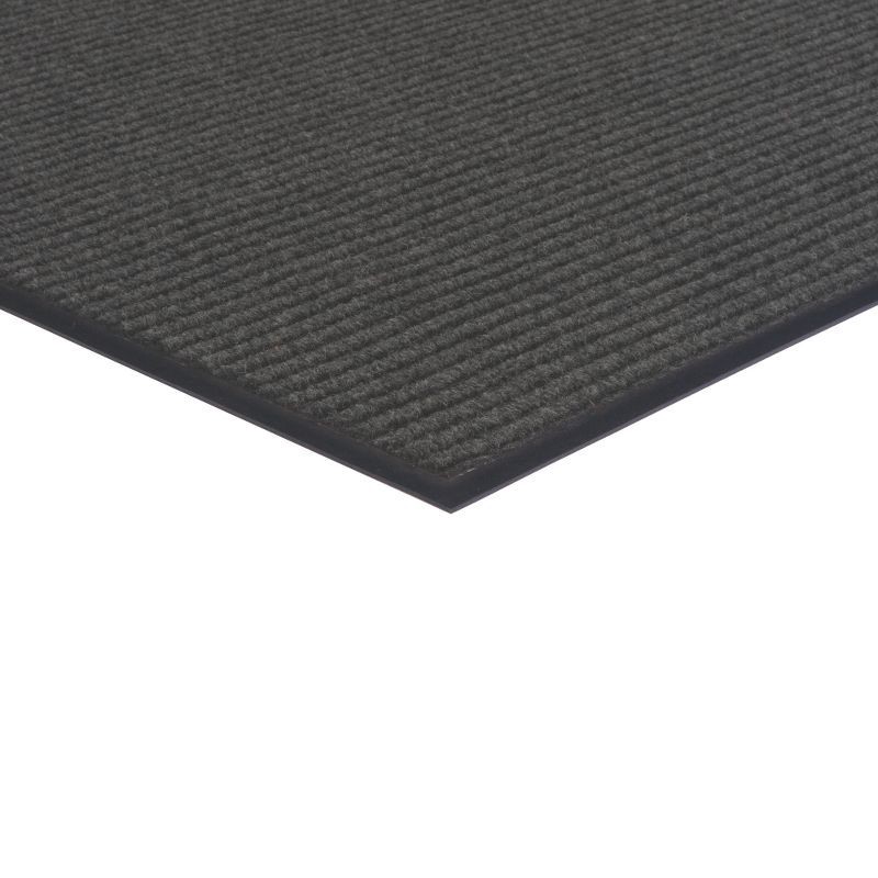 slide 2 of 3, Apache Mills 3'X5' Stripe Almost Black Rug: Indoor Outdoor Low Pile Doormat, All-Weather Design, Vinyl Backing, 1 ct